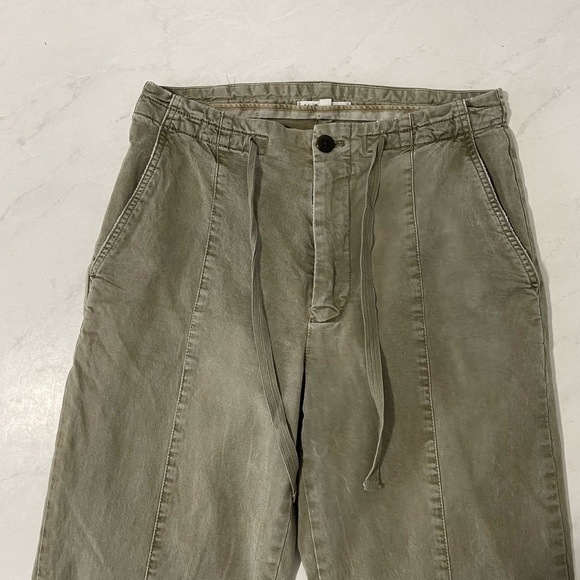Alex Mill Sage Green Drawstring Front Hem Trousers Size 4 - Picture 3 of 7